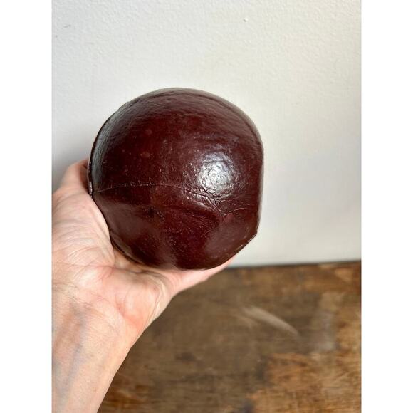 Vintage Leather Wrapped Decorative Spheres, Set of 3 - Picture 7 of 9